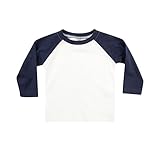 (ラークウッド) Larkwood ベビー・赤ちゃん・キッズ・子供 長袖 ベースボールTシャツ 長袖カットソー トップス (24-36ヶ月) (ホワイト/ネイビー)