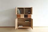 【リビング 収納棚】 ブリック80　ミドルキャビネット ハードメープル