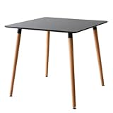 EDIFICE ダイニングテーブル（80×80cm）ブラック　　　　　　 　　　　【イームズチェアに相性抜群】【イームズテイスト】【ダイニングテーブル】【dining table】【通販】【デスク】【机】【カフェテーブル】【木製】【セブンチ