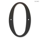 6 Inch Rustic Number: 0 Flat Black House Number [並行輸入品]