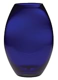 Majestic Gifts T-850-8 Classic clear 7.75 in. High Quality Glass Cobalt Barrel Vase