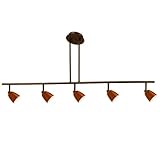 Cal Lighting SL-954-5-RU-CDB Track Lighting, Cone Dark Bronze & Rust