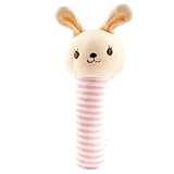 FUN fun (ファンファン） がらがら ニギニギ ステック うさぎ 日本製 15.5cm ピンク