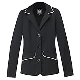 [Klaus] 乗馬 競技用 ジャケット KJK21 パイピング付き レディース ショージャケット ストレッチ 黒 (36)