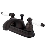 (Oil-Rubbed Bronze)Kingston Brass KB2602PL Vintage 4-Inch Centerset Lavatory Faucet with Porcelain L
