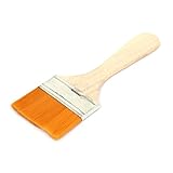 uxcell ペイントブラシ オレンジ 木製 シルバートーン 57mm ワイドペイントブラシ