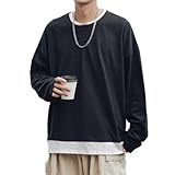[Topsky] 長袖tシャツ メンズ 春服 秋服メンズ 大きいサイズ 厚手 ロングtシャツ レイヤード 綿100％ ファッション ビッグtシャツ コットン ビッグシルエット おしゃれ ファッション トップス 部屋着 メンズ 冬服