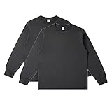 [AYISTELU] ロングスリーブ Tシャツ ロンT 長袖 2枚組 綿100% 肉厚生地 無地 メンズ tシャツ 吸汗速乾