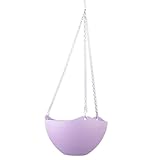 【ノーブランド品】吊り下げ式植木鉢 園芸 吊鉢 ハンギングプランター 4色 (紫色)