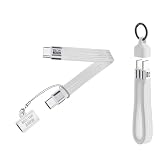 YFFSFDC USB4.0対応 USB Cケーブル Type-C オス - メス、オス - オス延長コンバーター 240W PD急速充電 80Gbps 高速データ転送 16K@60Hz 映像出力 Emark チップ搭載 TPE 素材 アルミニウム合金コネクタ 超短 13.7cm 多機能 鍵付き 持ち運び便利 MaBook/Pad/OTG/VR/外付け SSD 対応 (ホワイト)