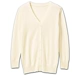 [アンファミエ] カーディガン 自宅で洗える なめらか 綿混 Vネック ロング丈 看護師 オフィス ナース 普段着 冷え対策 S ホワイト