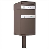 ユニソン　宅配ポスト　ケイト　ポスト有り　左開きタイプ　※サインシール付『一戸建て用 屋外』 グレイッシュブラウン