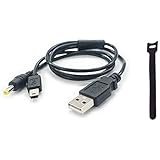 PSP-1000 PSP-2000 PSP-3000 2in1 USB データ転送 充電ケーブル オリジナル結束バンド付き