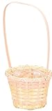 大橋新治商店 ハンドメイド 室内鉢カバー Bamboo Basket 鉢カバー手付き D5号 ピンク 65-475