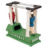 ヴィンテージAcrobat CollectibleダイキャストIron Mechanical Coin Bank