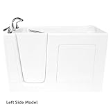 アリエルezwt-3060-l-dual 60 " Walk in Whirlpool Airバスタブコンボwith Left Hand R、 ホワイト EZWT-3060-DUAL-L