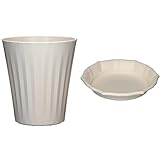 アップルウェアー 鉢 プラ鉢 グロスポット 8号 ホワイト+スタイルプレート 8号 ホワイト【セット買い】