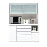 日本製 北欧風 幅150cm オープンダイニングボード 完成品【開梱設置付き】 (ホワイト)