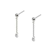 [京セラ] ダイヤモンド ピアス プラチナ 合計0.15カラット レーザーホール チェーンタイプ 天然石