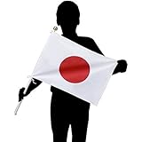 Mサイズ 日本代表用 応援用 国旗65cmスライド式ポール付き[日の丸サイズ34×50ｃｍ ・材質テトロン国旗]