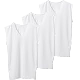 [白鷺ニット] 3枚組 爆速乾 メッシュ サーフ Vネック シャツ ノースリーブ メンズ 春夏 吸汗速乾 L0902C-E (LL, ホワイト3枚)