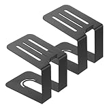 スピーカースタンド 卓上 鉄製小型卓上 スピーカー台・スタン ド 18.5x12.8x12cm （2 台 1 組）ブラック 滑り止め・防振 EV マット付き 開口部放熱設計