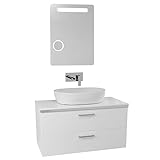Iotti an724 Auroraダブル容器シンク浴室洗面化粧台壁マウントwith Lighted Mirror含ま 38" Iotti AN724 1