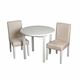 Gift Mark Children's Off Round Table with 2 Matching Completely Upholstered Chairs, White by Gift Ma