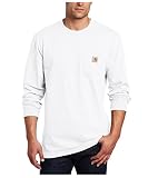 [カーハート] メンズ Tシャツ 大きいサイズ 長袖シャツ タグレス ポケット付き L/S Pocket T-Shirt ホワイト Lサイズ