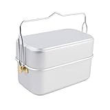 雷鳥飯盒 セカンドロット アウトドアクッカー メスキット 鍋 キャンプポット 水蒸気炊飯2合（チタン色）