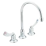 Moen ca8225 Commercial 2ハンドル洗面所蛇口注ぎ口付き、クロム
