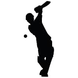 Cricket壁デカールステッカー1 – デカールステッカーと壁画子供少年少女の部屋、寝室。クリケットボールスポーツインド壁アートの装飾 – クリケットシルエット、ホーム装飾壁画 12 in. (5"