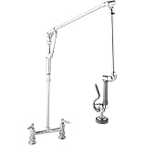 T&S Brass B-0124 Pre-Rinse Roto-Flex Design Deck Mount Base with 8-Inch Centers and 42-Inch Overall 