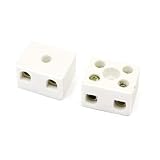 uxcell ターミナルブロック　陶磁ターミナルブロック　セラミック　コネクタ　耐熱　 5A 380Volt　 2W5H　2個入り