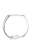 Flower Glass Vase Decorative Centerpiece For Home or Wedding by Royal Imports - Flat Fishbowl Shape 