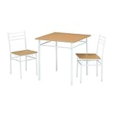 ダイニング 3点セット 幅75 ダイニングセット ダイニングテーブル ダイニングチェア セット テーブル チェア イス 2脚セット (ブラウン木目×ブラック) DSP-75 NA