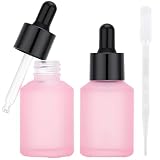 Segbeauty スポイトボトル ピンク 30ml 2本入り アロマオイル保存容器 遮光瓶 オイルボトル ガラスボトル エッセンシャルオイル 精油小分け マッサージ フレグランス アロマテラピー 家庭 出張旅行用品(ピンク 30ml)
