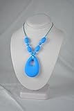 adelily Nontoxic Nursing & Teething Necklace: Silicone Teardrop Pendant in Sky Blue [並行輸入品]