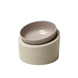 ideaco (イデアコ) ペットボウル 餌 入れ スタンド 傾斜 付き 犬 猫 食器 140ml Pet Feeder Food/Low stone sand white (ペットフィーダー フードボウル/低/ストーンサンドホワイト)