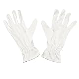 uxcell　作業手袋　ホワイト　マイクロファイバー　防塵ジュエリーシルバー　検作業手袋　Sサイズ　1個入り