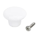 SODIAL(R)5 xラウンドなセラミックキャビネット/引き出し/戸棚/ビンプルノブハンドル　白