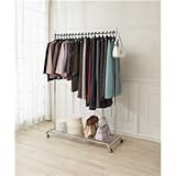 頑丈ハンガーラック 【シングル/幅120cm】 スチール製 収納棚/キャスター付き