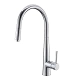 Lifbetter ワンホール キッチン 用 混合水栓 金具 蛇口 水道 エコシングル 水栓 ハンドシャワー 付き 洗面台 (メッキ)