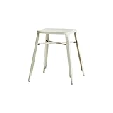 ホワイト／スツール バースツール メッシュ スチール バー レトロ お洒落 シック コンパクト シンプル スタッキング 積み重ね 通気性 軽量 持ち運び 椅子 いす 机 台