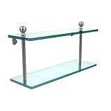 Allied Brass MA-2/16-SN 16 by 5-Inch Double 3/8 Glass Shelf by Allied Brass