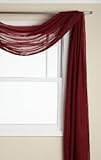 Beautiful Elegant Voile Sheer Valance Scarf 37 X 216 Topper Burgundy by 1kidandaheadache