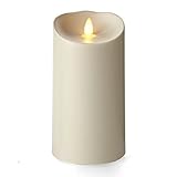 Luminara FlamelessアウトドアPillar Candle、無香アイボリー7で。