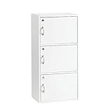 クロシオ シンプル3段 鍵付 W42 ホワイト チェスト キャビネット