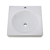 Decolav 1425-cwh Square Vitreous中国semi-recessedラウンド溝付き容器、ホワイト