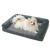 【万博出展ブランド】犬用ベッド [カバー取り外しOKで清潔]ペットベッド 滑り止め付き あご乗せ枕でリラックス 小型犬 中型犬 大型犬 犬 猫 ベッド ペットマット (チャコールグレー, L)